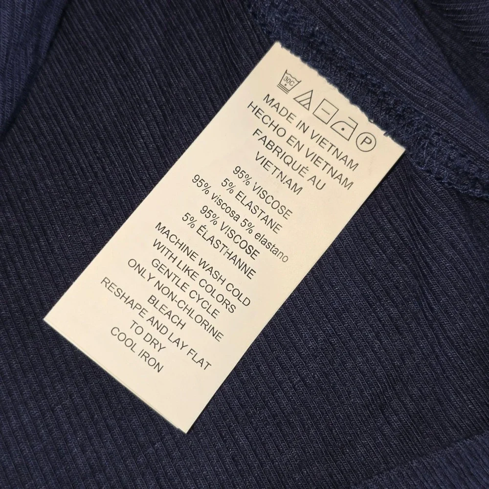 Michael Kors Navy Ribbed Tie‎ Front Button Top Womens Size Medium NWT New
